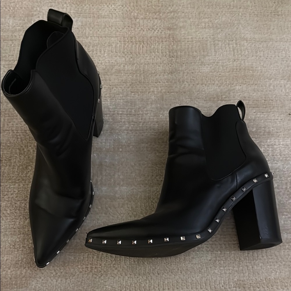 Black Studded Ankle Boots